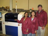 From left to right: Sheila Patel – SMT Operator, May Xiong – SMT Department Lead, Mike Schuck – Production Manager